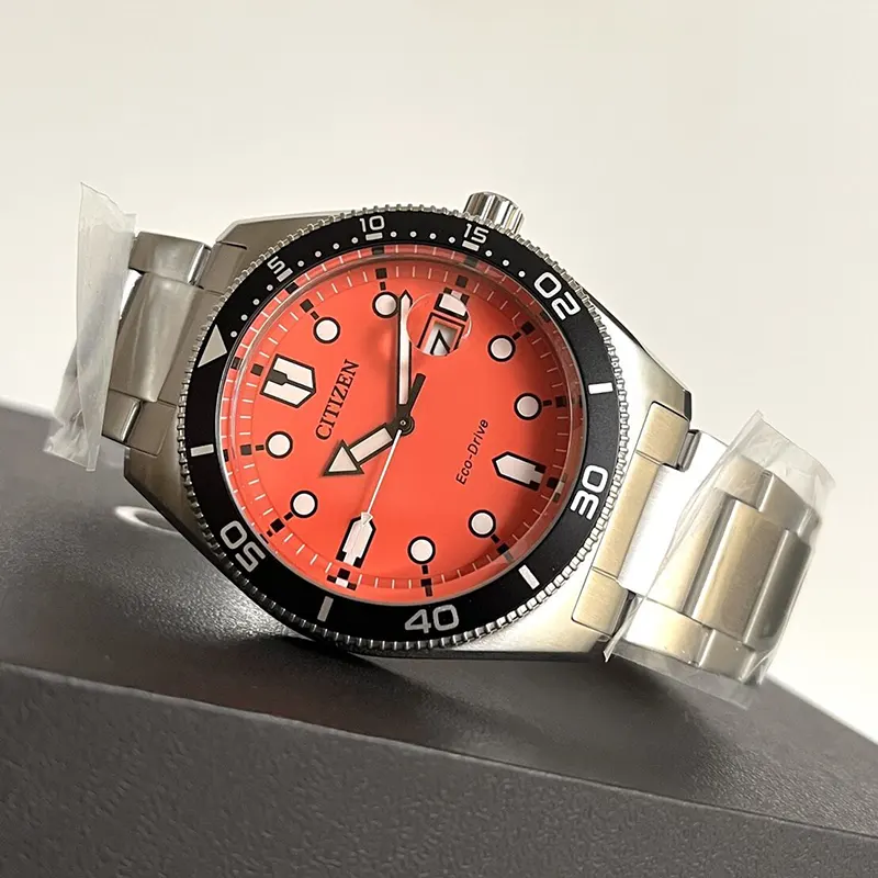 Citizen Eco-Drive Aqua-Matic Orange Dial Men's Watch- AW1760-81X